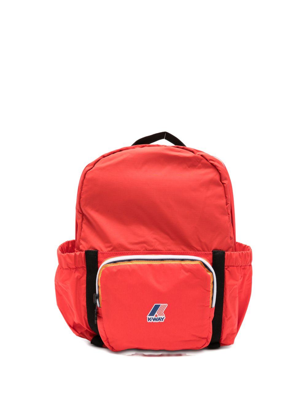 Zaino per bambini Le Vrai 4.0 K-Way Kids blu rosso con zip e patta con logo K81421W B04 K-WAY KIDS 