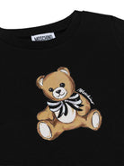 T-shirt per bambina Moschino Kids nera con logo Teddy Bear HCM06KLBA11 60100 MOSCHINO KIDS 