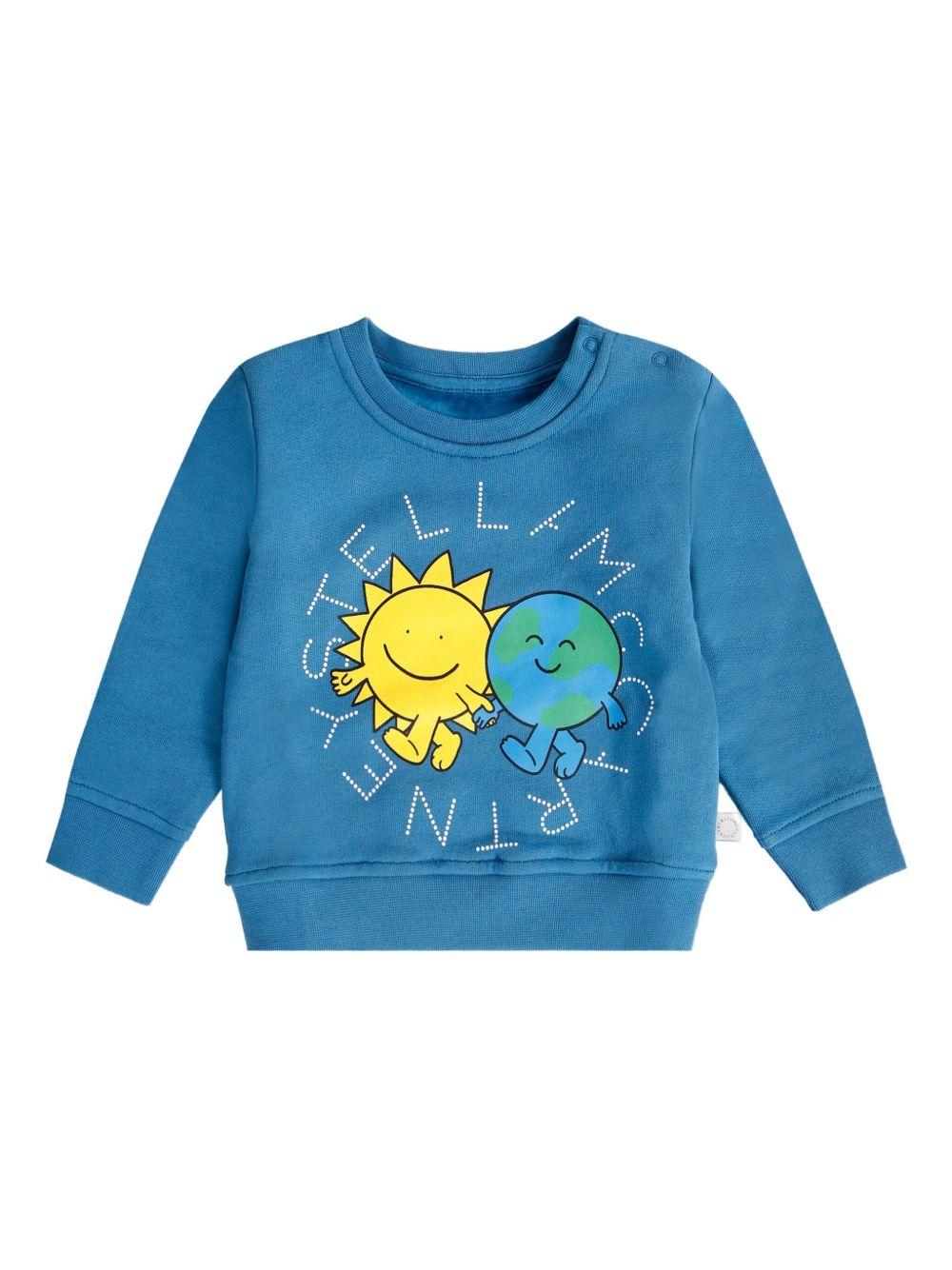 Felpa per neonato Stella McCartney Kids blu con stampa grafica sul davanti TX4520 Z0453 60P STELLA McCARTNEY KIDS 