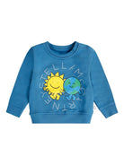 Felpa per neonato Stella McCartney Kids blu con stampa grafica sul davanti TX4520 Z0453 60P STELLA McCARTNEY KIDS 