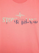 T-shirt con stampa per bambino Stone Island Junior rosso con orlo dritto K1S162100010S0150 V0089 STONE ISLAND JUNIOR 