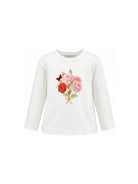 T-shirt per bambina Monnalisa Kids bianca con stampa fiori sul davanti 11H616NP 8201 0001 MONNALISA KIDS 