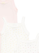 Set tre body per neonata Petit BAteau multicolore senza maniche con motivo a pois A0FRY 00 PETIT BATEAU KIDS 