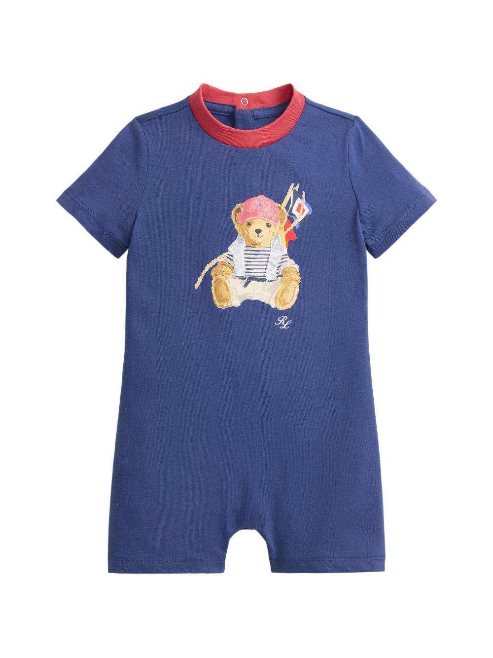 Tutina per neonato Polo Ralph Lauren Kids blu con stampa Polo Bear 320B14049 001 Ralph Lauren kids 