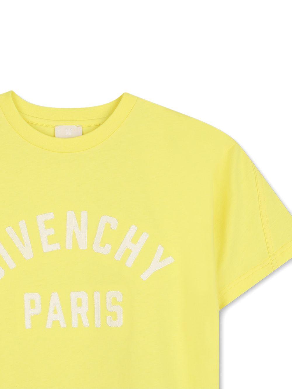 T-shirt per bambini Givenchy Kids gialla con stampa logo sul davanti H31345 508 GIVENCHY KIDS 