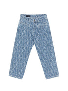 Jeans per bambino Emporio Armani Kids denim con logo lettering EB000933 AF24090 FB056 EMPORIO ARMANI KIDS 
