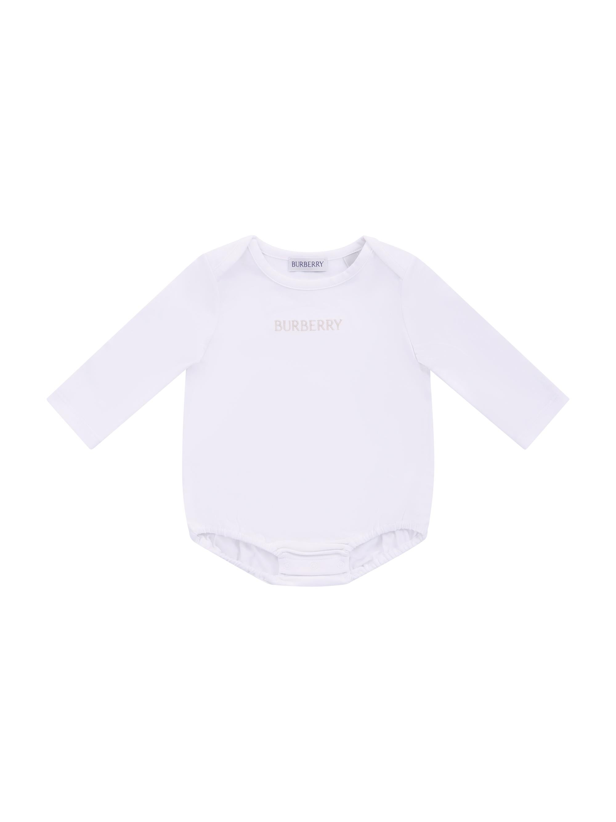 Set tre pezzi per neonato Burberry Kids beige con caratteristico motivo Vintage Check 8117965 B9368 BURBERRY KIDS 