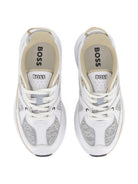 Sneaker da bambino Boss Kids bianche con disegn a inserti J52815 10P BOSS KIDS 