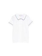 T-shirt per neonato Mariella Ferrari bianca con colletto con dettagli azzurri CAY23 BIANCO AVIO MARIELLA FERRARI KIDS 