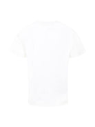 T-shirt per bambino Emporio Armani Kids bianca con logo sul davanti EB000421 AF15013 M0134 EMPORIO ARMANI KIDS 
