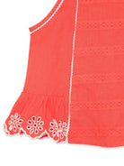 Top per bambina Stella McCartney Kids rosso con dettagli floreali ricamati TY5B12 Z0138 426 STELLA McCARTNEY KIDS 