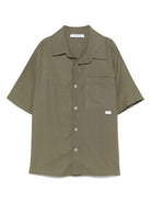 Camicia a maniche corte per bambino Paolo Pecora Kids verde con orlo curvo PP4001 OLIVA PAOLO PECORA KIDS 