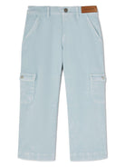 Cargo per bambino Palm Angels Kids azzurro con stampa PGCF004S25FAB002 413B PALM ANGELS KIDS 