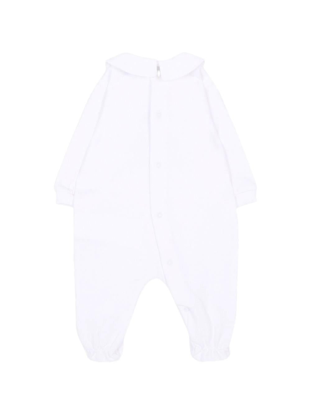 Tutina per neonati Moschino Kids bianca con dettaglio Teddy Bear M5Y037LCA40 10101 MOSCHINO KIDS 