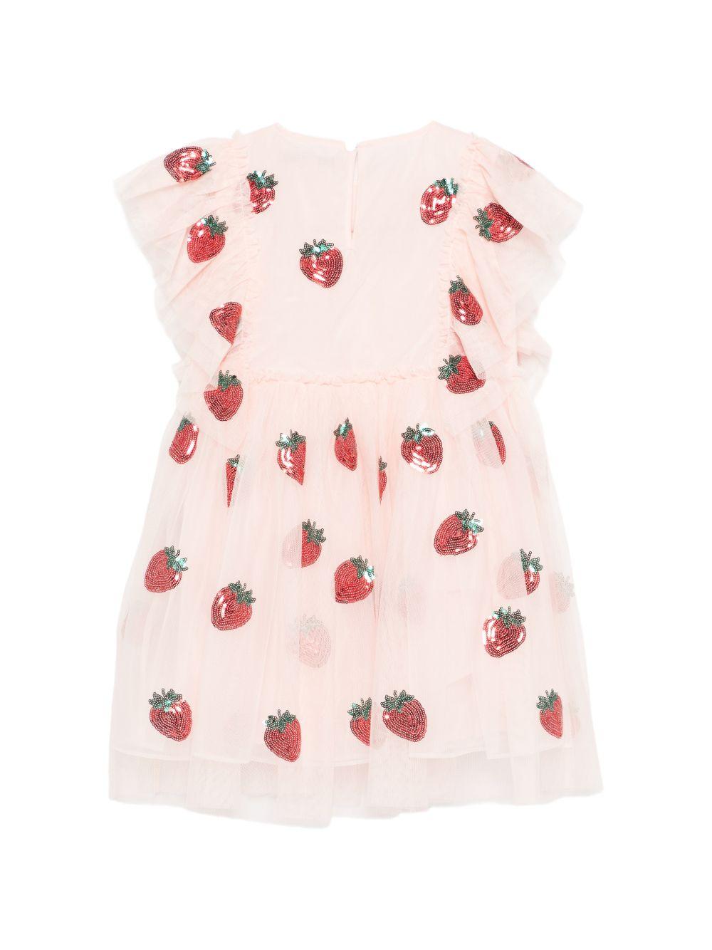 Abito per bambina Konges Slojd rosa con stampa fragole all-over KS105137 STRAWBERRY ROSE KONGES SLOJD KIDS 