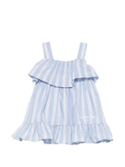 Abito per neonata Balmain Kids azzurro a righe BY1122 P0592 685BC BALMAIN KIDS 