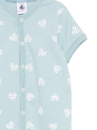 Tutina per neonato Petit Bateau azzurro con motivo a cuore A0FVD 01 PETIT BATEAU KIDS 