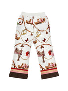 Pantaloni per bambina Monnalisa Kids bianco con stampa grafica all-over 19H401 8005 029F MONNALISA KIDS 