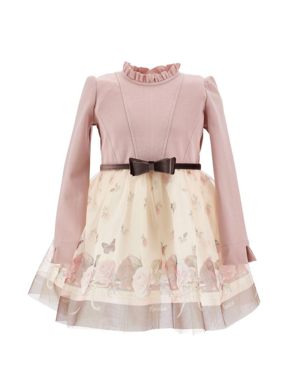 Abito per bambina Monnalisa Kids rosa con stampa a fiori 11H913 8621 0684 MONNALISA KIDS 