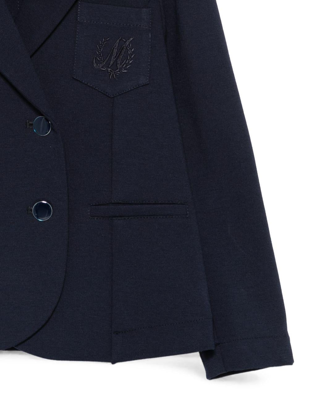 Giacca per bambina Monnalisa Kids blu con logo ricamato sul petto 18HGIA 8225 056S MONNALISA KIDS 
