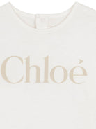 T-shirt per neonata Chloé Kids bianca con scritta logo C20910 117 CHLOE' KIDS 