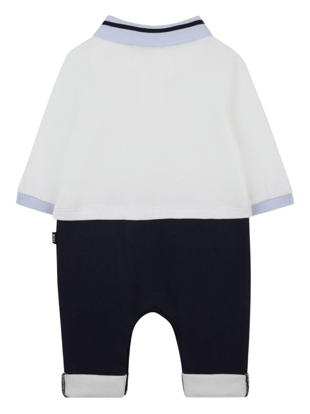 Tutina per neonato Boss Kids blu con colletto stile polo J52529 117 BOSS KIDS 