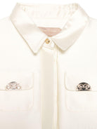 Abito per bambina Elie Saab bianco con colletto classico EFAB119TS0807 CRM ElIE SAAB KIDS 