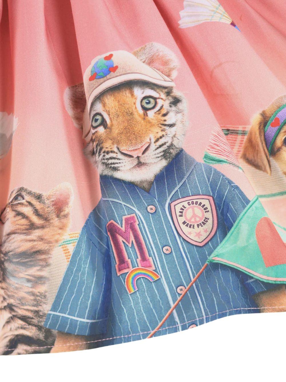 Abito per bambina Molo Kids rosa con stampa grafica animali 2W26E203 5802 MOLO KIDS 