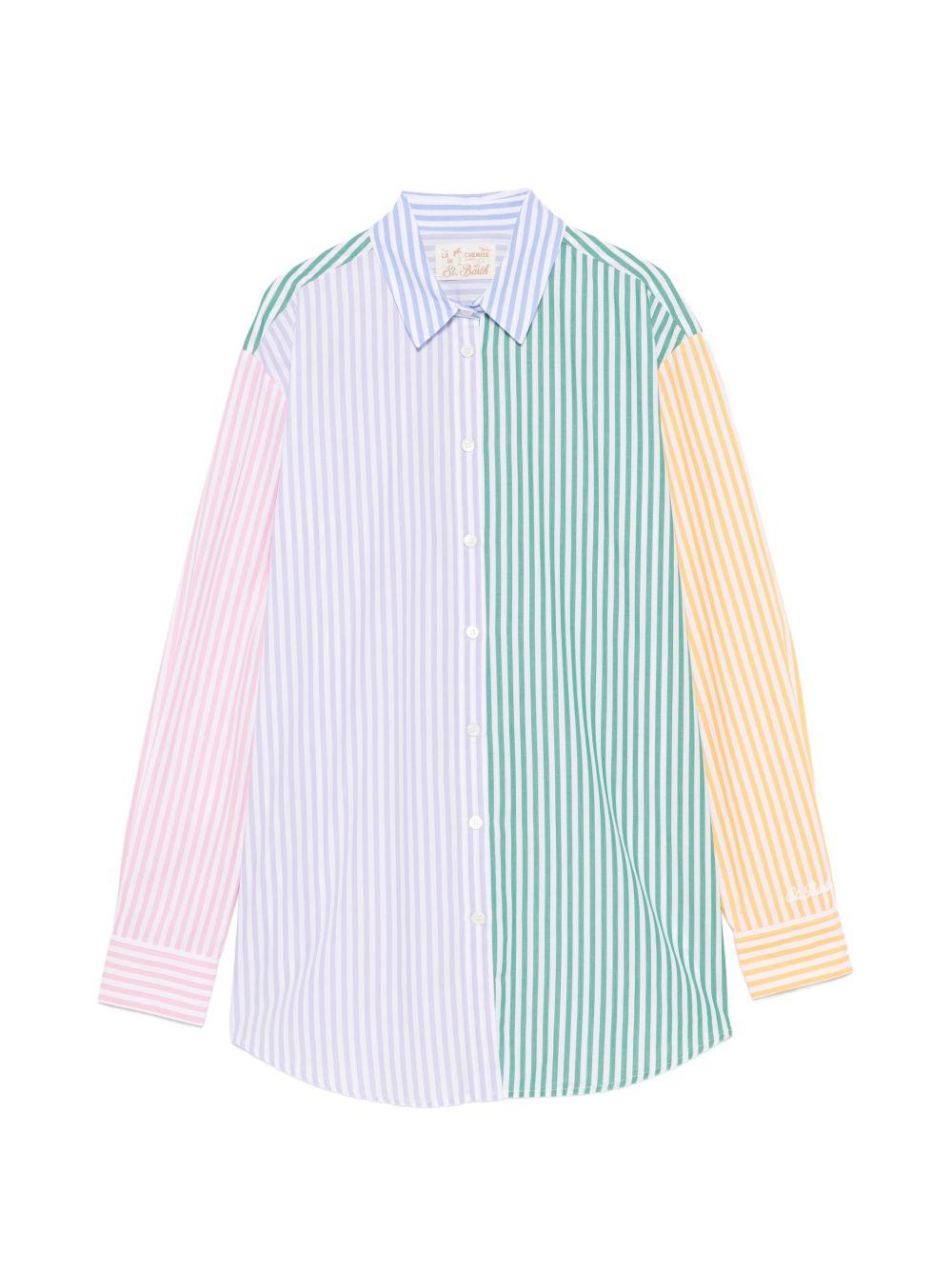 Camicia da donna MC2 Saint Barth multicolore con motivo a righe verticali BRIG001 01375L MC2 ST. BARTH 