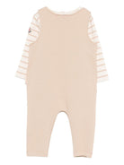 Completo per neonato Moncler Kids beige con logo sul davanti L19518M0000389AKM 222 MONCLER KIDS 