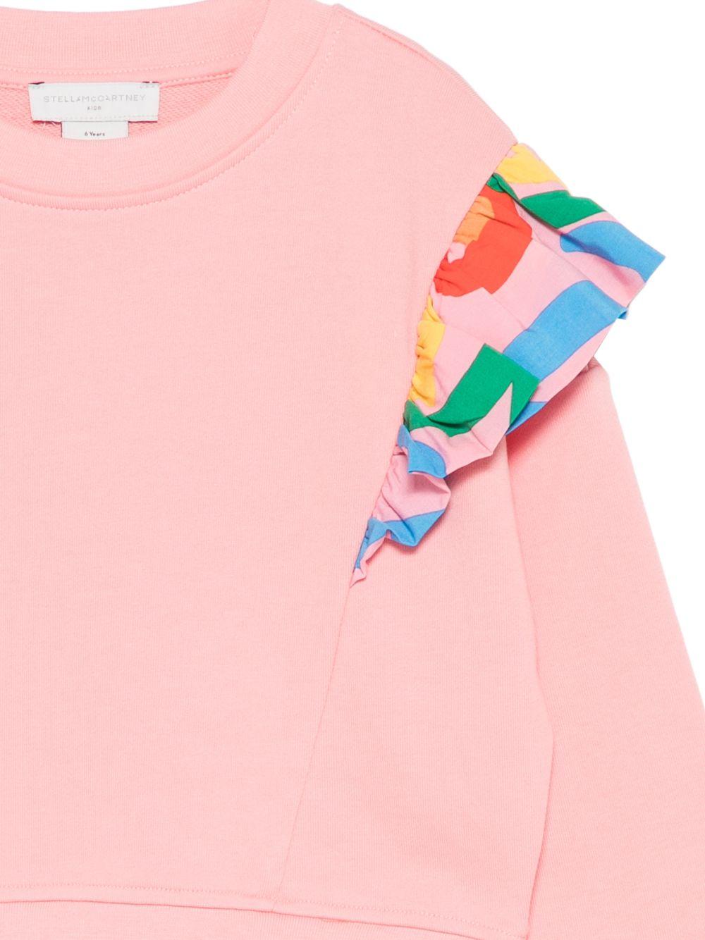 Felpa per bambina Stella McCartney Kids rosa con ruches TY4A70 Z0499 509 STELLA McCARTNEY KIDS 
