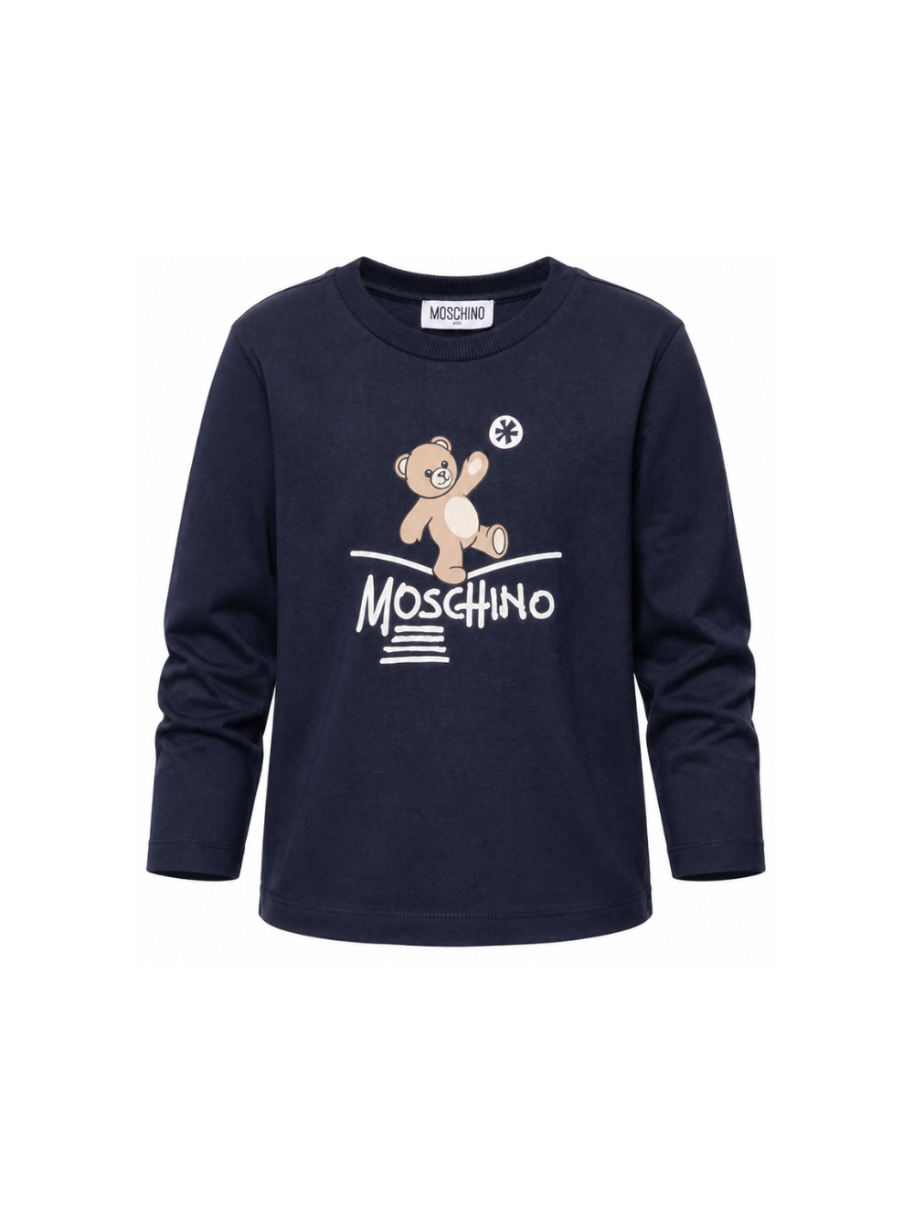 T-shirt per bambini Moschino Kids blu con motivo Teddy Bear HZO00JLAA20 40016 MOSCHINO KIDS 