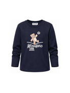 T-shirt per bambini Moschino Kids blu con motivo Teddy Bear HZO00JLAA20 40016 MOSCHINO KIDS 