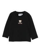 T-shirt per neonati Moschino Kids nero con orsetto ricamato M9O00RLAA10 60100 MOSCHINO KIDS 