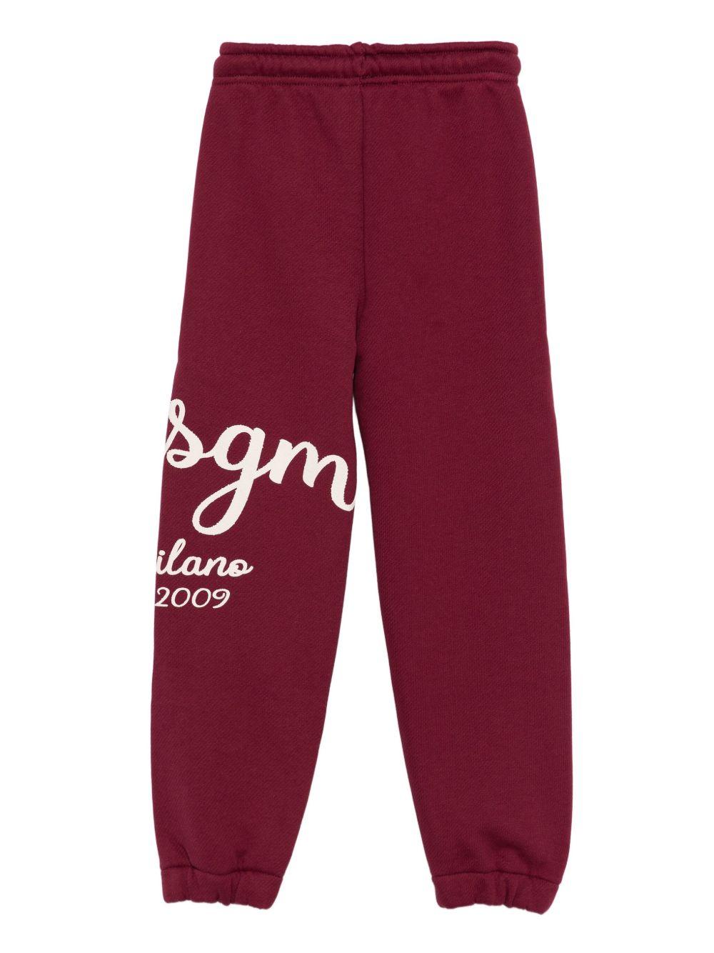 Pantaloni da tuta per bambina MSGM Kids bordeaux con tasche laterali F5MSJBFP255 MS034 MSGM KIDS 