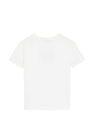 T-shirt per bambina Dolce & Gabbana Kids bianca con logo con paillettes L5JTNJ G7P4E W0111 DOLCE & GABBANA KIDS 