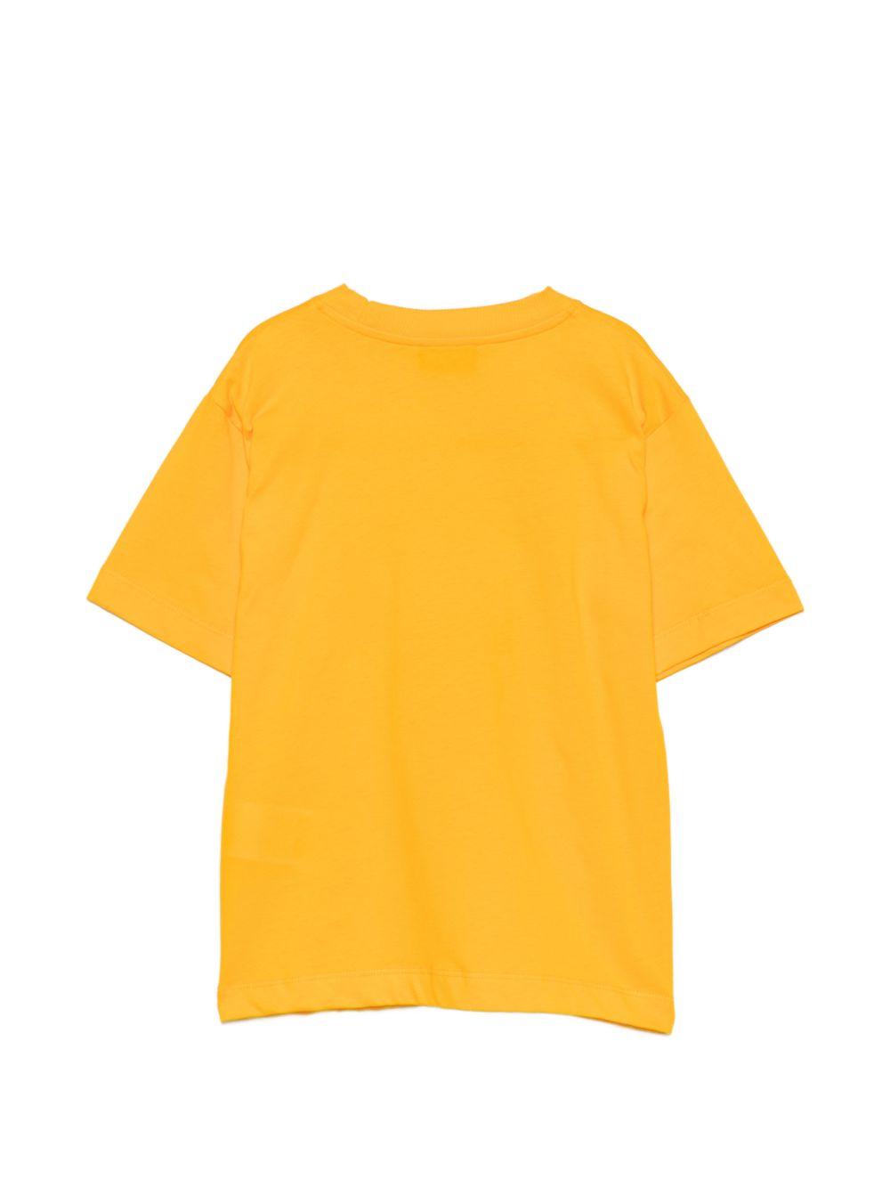T-shirt per bambini Moschino Kids gialla con stampa grafica HRM05WLAA10 51140 MOSCHINO KIDS 