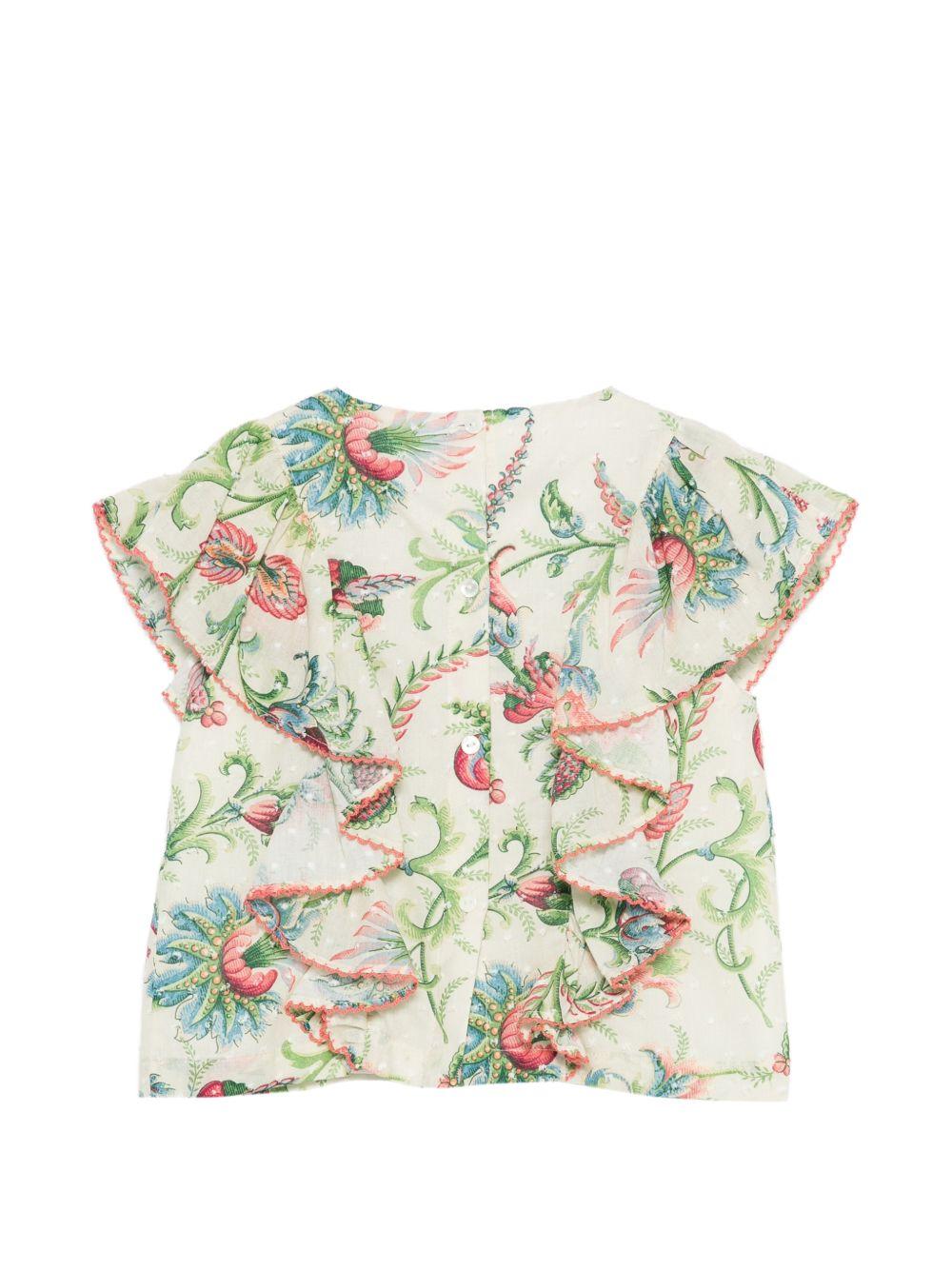 Blusa per bambina Etro Kids beige con stampa floreale GY5A82 M0082 106MC ETRO KIDS 