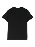 T-shirt con logo glitter per bambina Balmain Kids nero con bottoni oro BV8B91 Z0082 930OR BALMAIN KIDS 