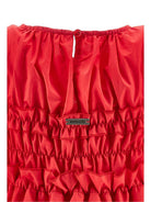 Abito per bambina Monnalisa rosso smanicato con ruches 17G910 7116 0044 MONNALISA KIDS 