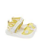 Sandali per bambina Monnalisa gialli con applicazione con fiori 8CG005 7703 9914 MONNALISA KIDS 
