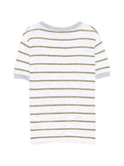 T-shirt per bambino Eleventy Kids bianca con motivo a righe EY8P61 J0551 100VE ELEVENTY KIDS 