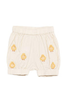 Shorts per neonato Donsje beige con ricamo con pulcini 3029807 00004 DONSJE KIDS 