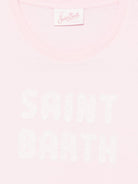 T-shirt da donna MC2 Saint Barth rosa con dettaglio logo ricamato EMI0001 09103L MC2 ST. BARTH 