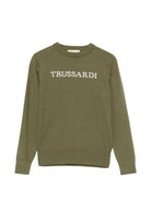 Maglione per bambino Trussardi Kids verde con ricamo logo TBA26021MA CYPRESS TRUSSARDI KIDS 