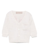 Cardigan per neonata La Stupenderia beige in cotone con tasca applicata sul petto SCCR71825 R49 LA STUPENDERIA KIDS 