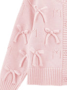 Cardigan per bambina Monnalisa rosa con dettaglio fiocchi 17G801 7029 0091 MONNALISA KIDS 