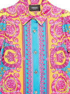 Abito per bambina Versace Kids multicolore con stampa medusa sul retro 10185121A16902 5PF70 VERSACE KIDS 