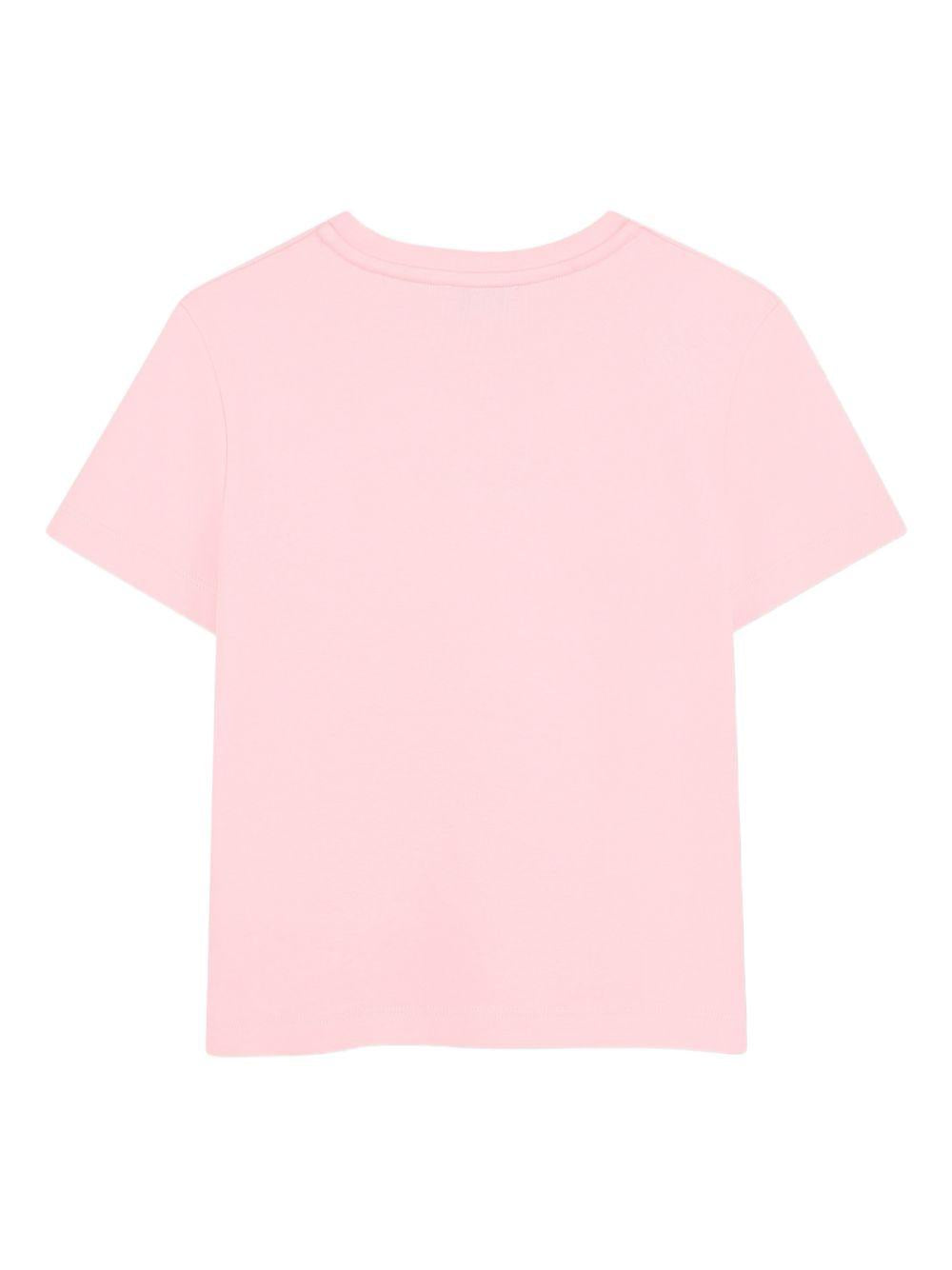 T-shirt per bambina Lanvin Enfant rosa con dettaglio logo N30331 44F LANVIN KIDS 