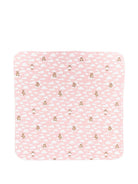 Coperta per neonata Moschino Kids rosa con stampa peluche a forma di nuvola all-over MRB00FLCA19 83696 MOSCHINO KIDS 